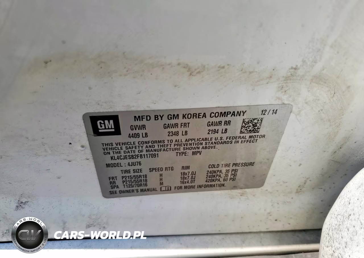2015 Buick Encore VIN:KL4CJESB2FB117091 - 13