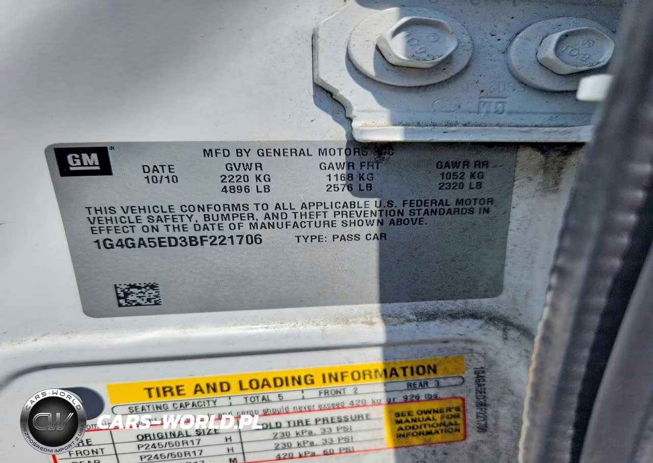2011 Buick Lacrosse Cx VIN:1G4GA5ED3BF221706 - 12