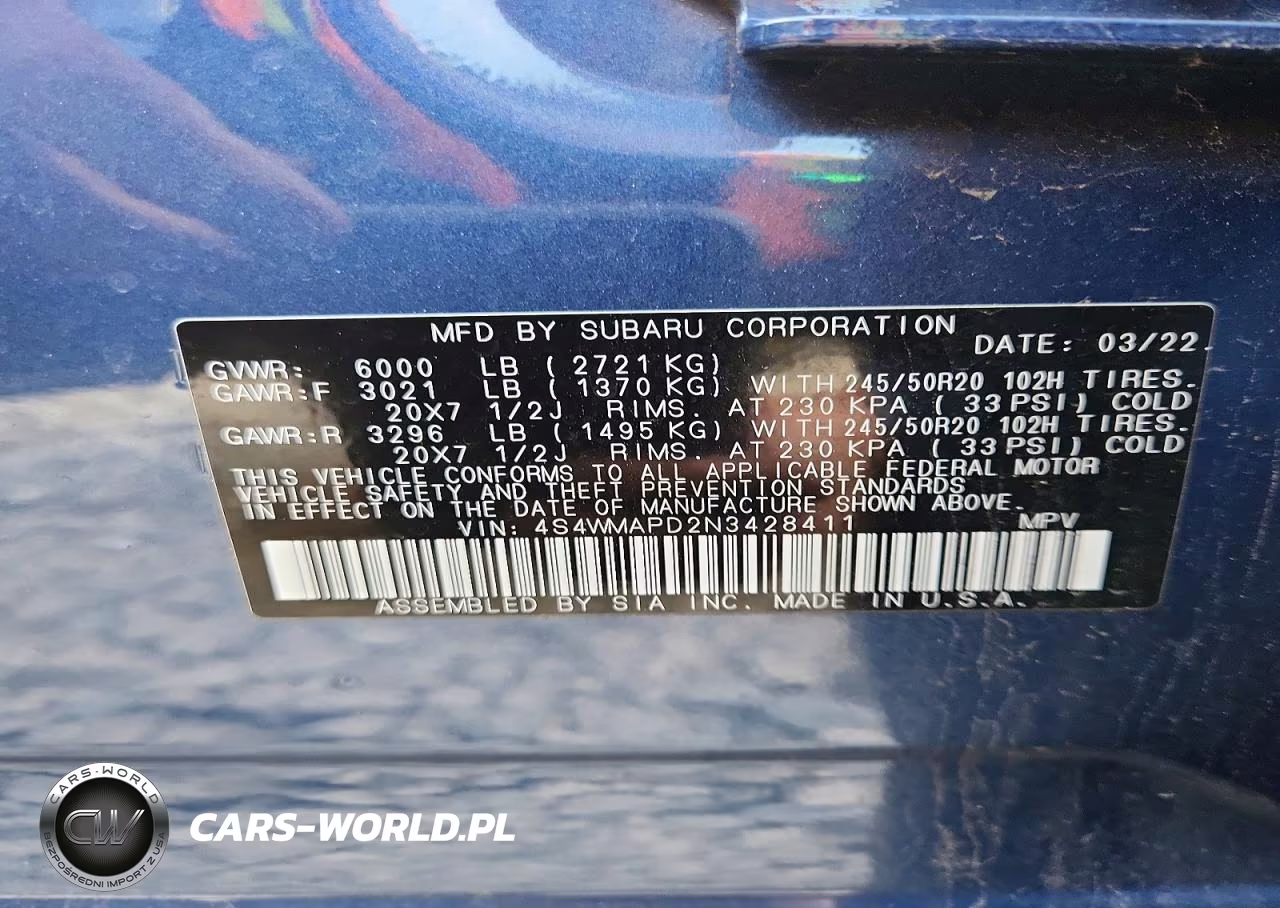 2022 Subaru Ascent Limited VIN:4S4WMAPD2N3428411 - 13