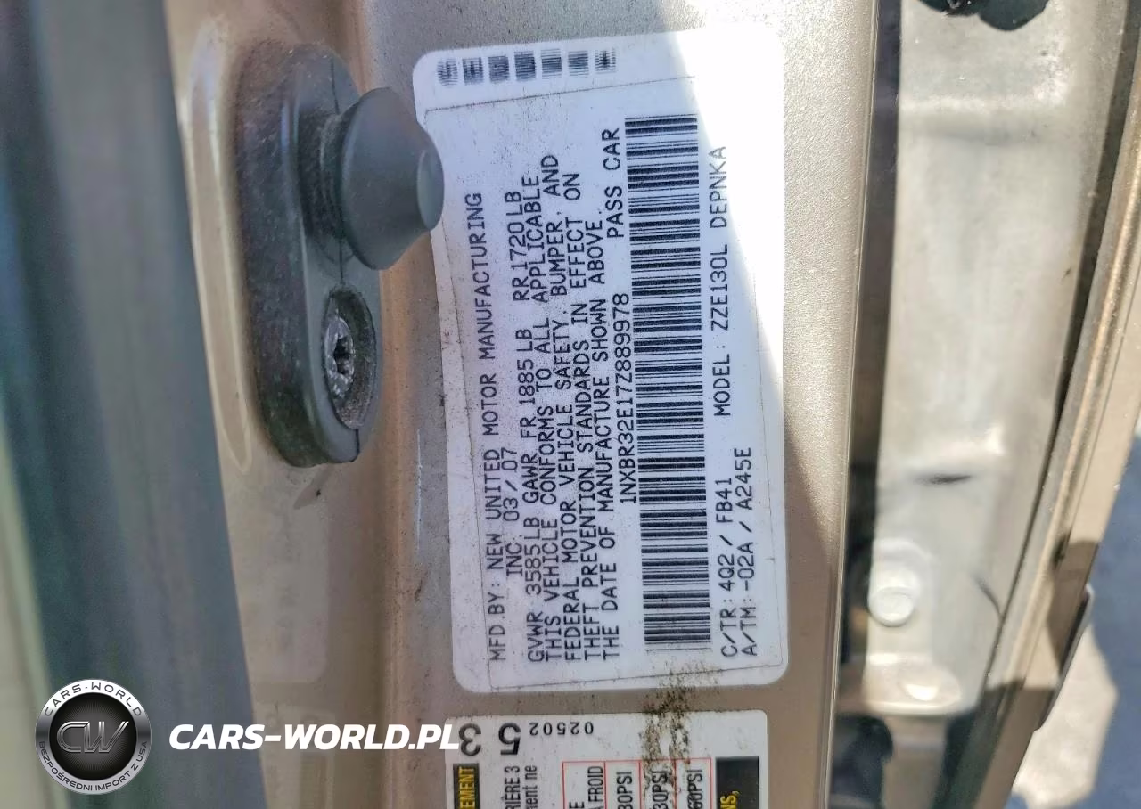 2007 Toyota Corolla Le VIN:1NXBR32E17Z889978 - 12