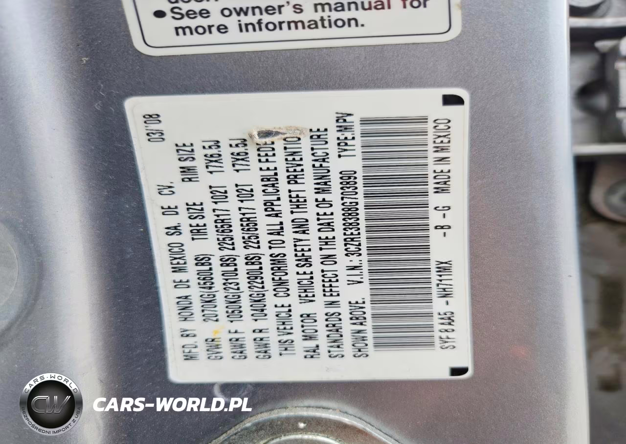 2008 Honda Cr-V Lx VIN:3CZRE38388G703890 - 14