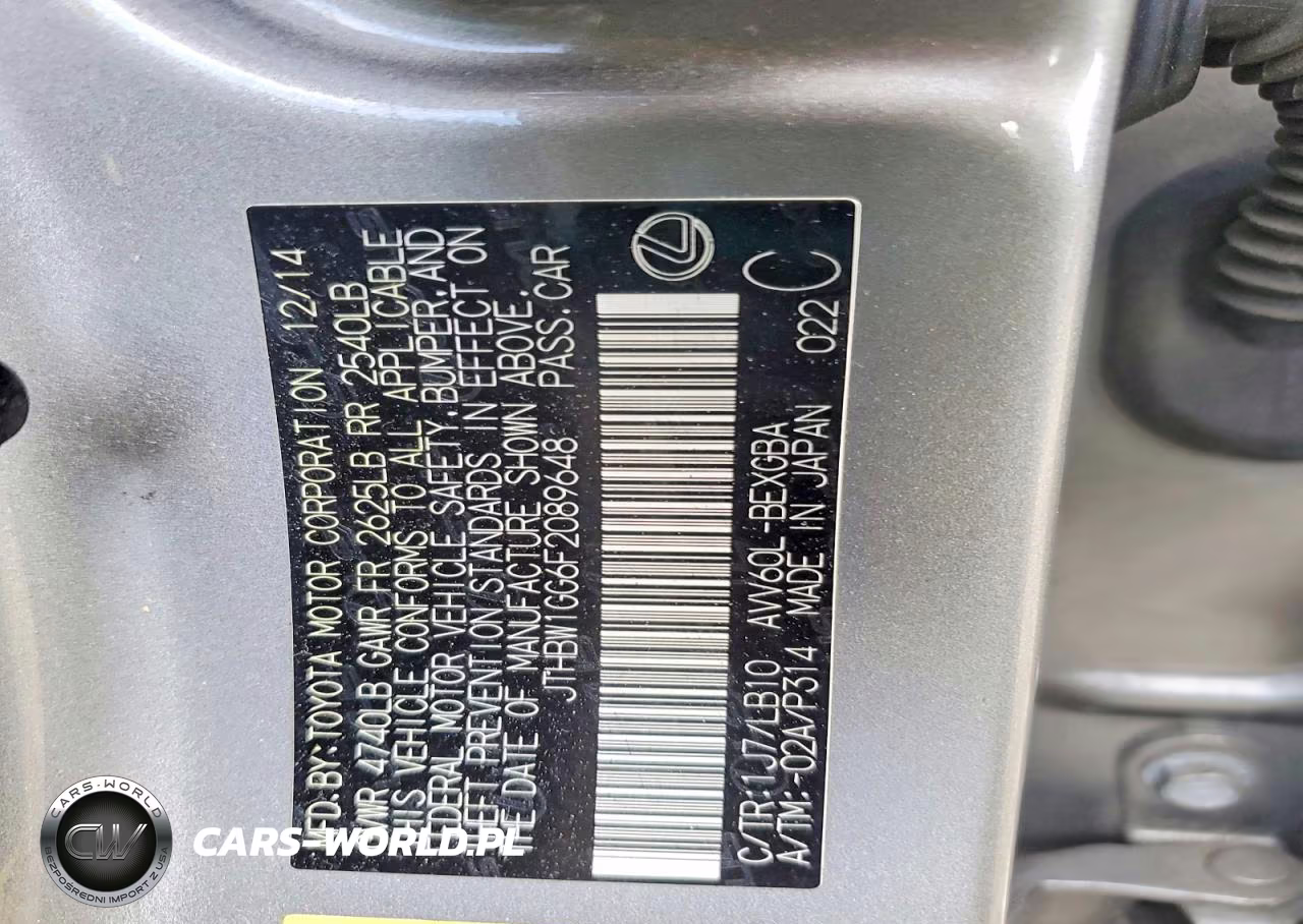 2015 Lexus Es 300H VIN:JTHBW1GG6F2089648 - 12