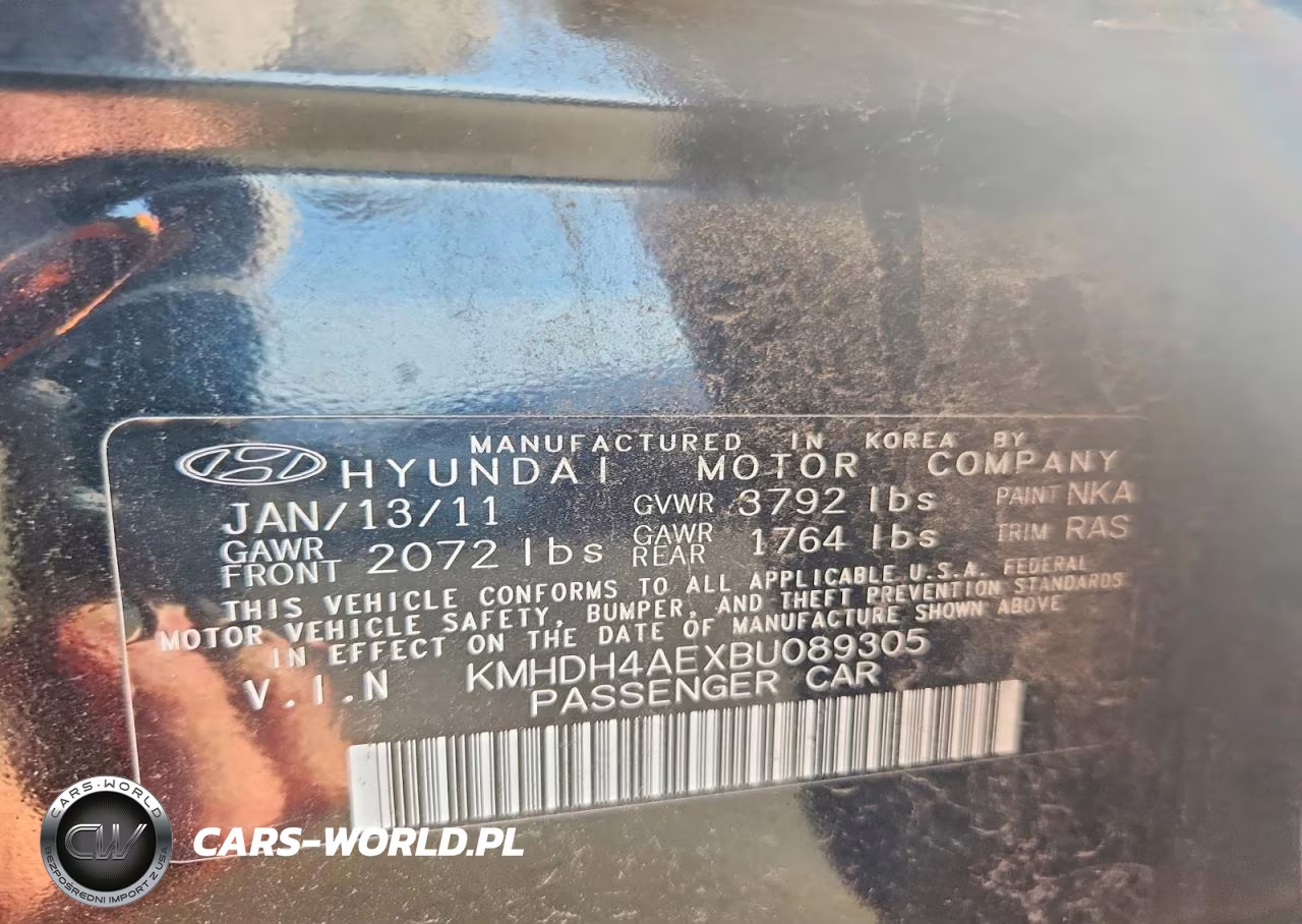 2011 Hyundai Elantra Gls VIN:KMHDH4AEXBU089305 - 12