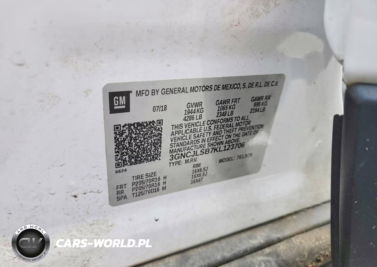 2019 Chevrolet Trax 1Lt VIN:3GNCJLSB7KL123706 - 13