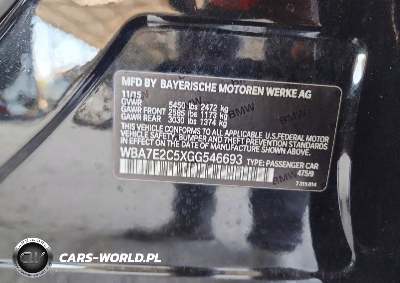 2016 BMW 740 I VIN:WBA7E2C5XGG546693 - 12