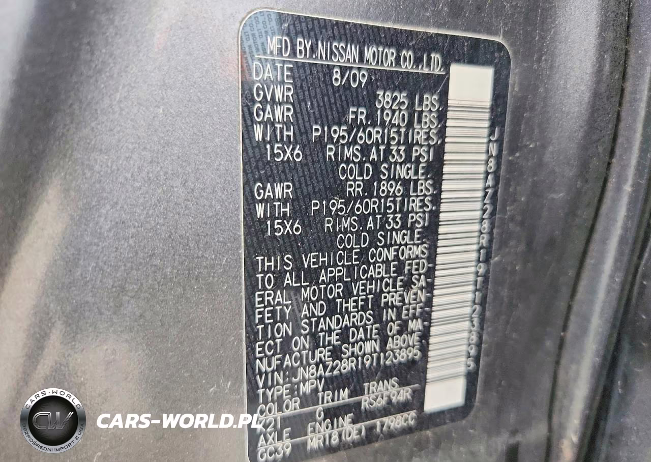 2009 Nissan Cube 1.8 VIN:JN8AZ28R19T123895 - 13