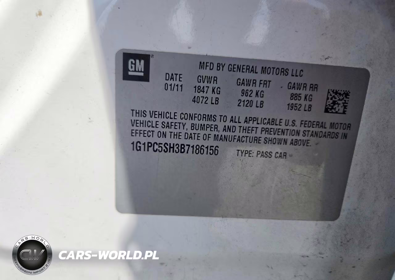 2011 Chevrolet Cruze Ls VIN:1G1PC5SH3B7186156 - 12