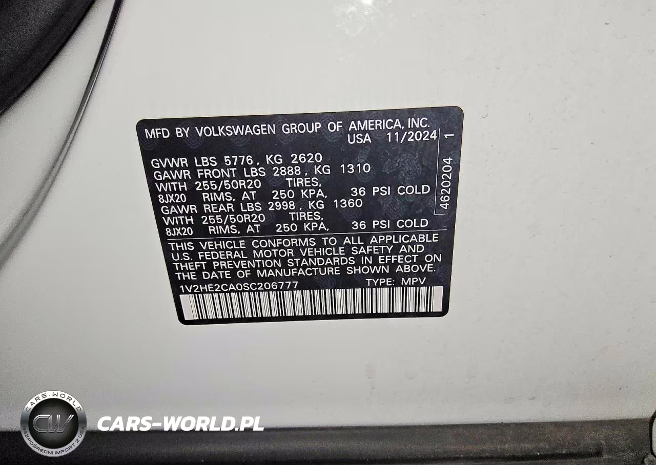 2025 Volkswagen Atlas Cross Sport Se VIN:1V2HE2CA0SC206777 - 13