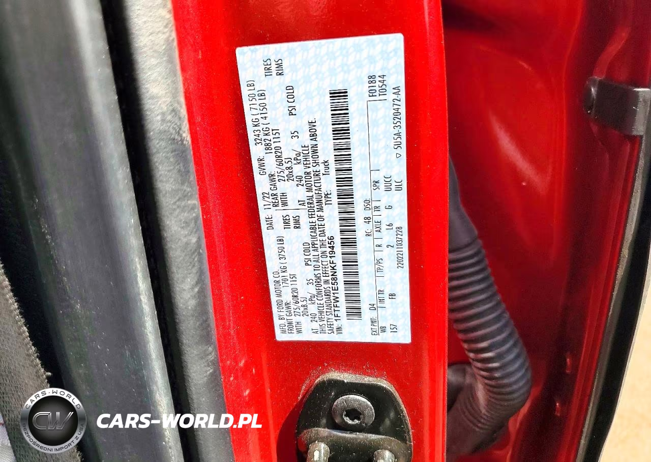 2022 Ford F150 Supercrew VIN:1FTFW1E58NKF19456 - 12