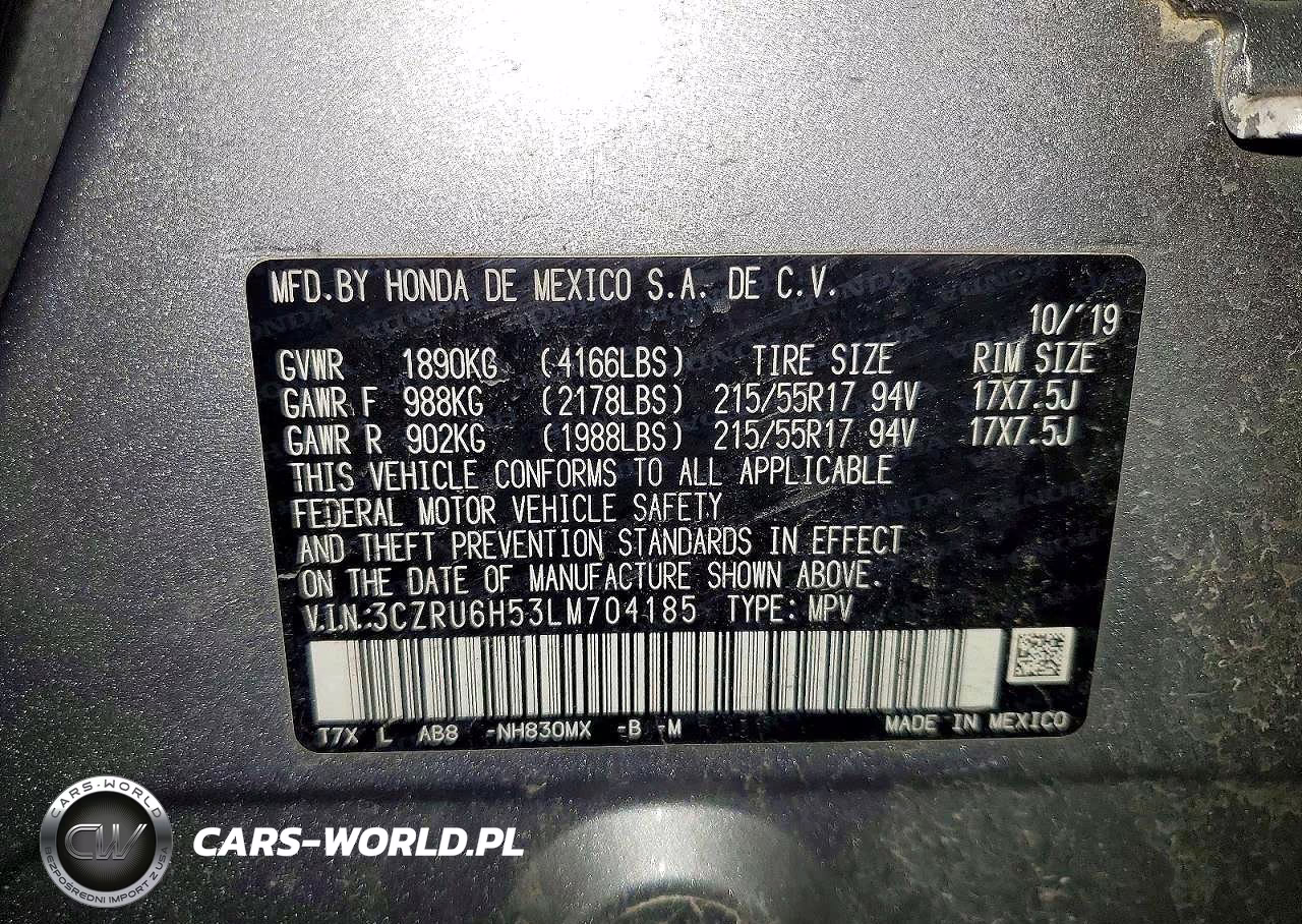 2020 Honda Hr-V Ex VIN:3CZRU6H53LM704185 - 13