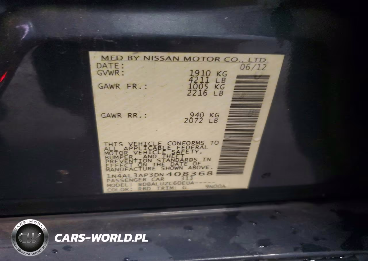 2013 Nissan Altima 2.5 VIN:1N4AL3AP3DN408368 - 12