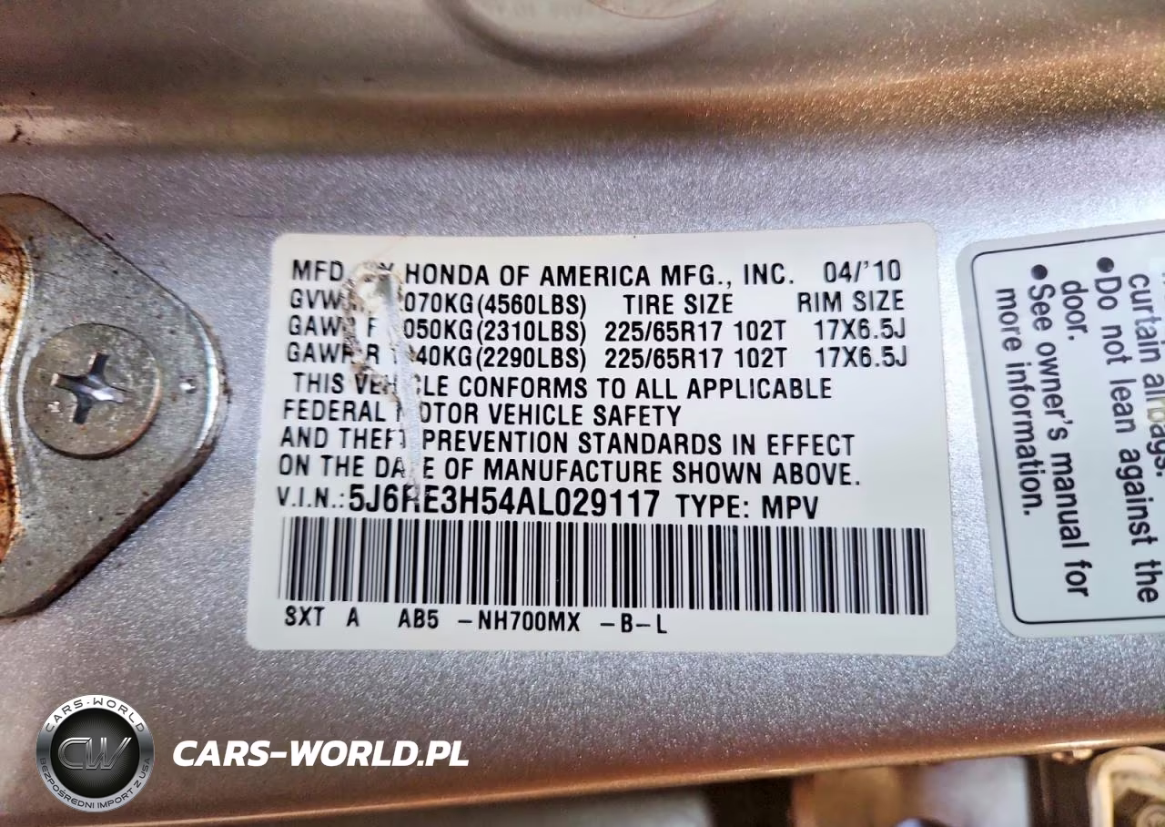 2010 Honda Cr-V Ex VIN:5J6RE3H54AL029117 - 12