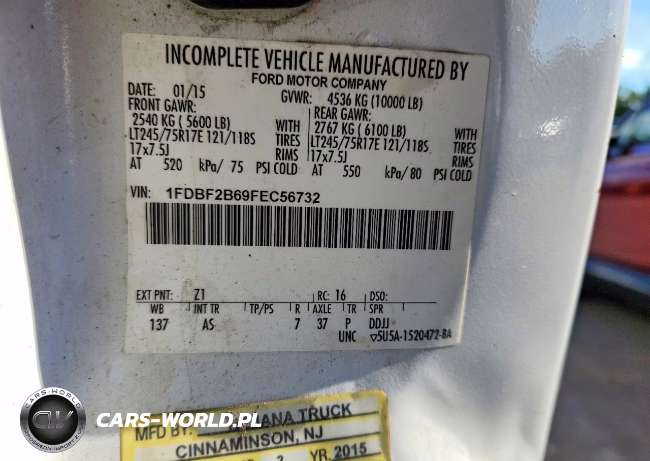2015 Ford F250 Super Duty VIN:1FDBF2B69FEC56732 - 12
