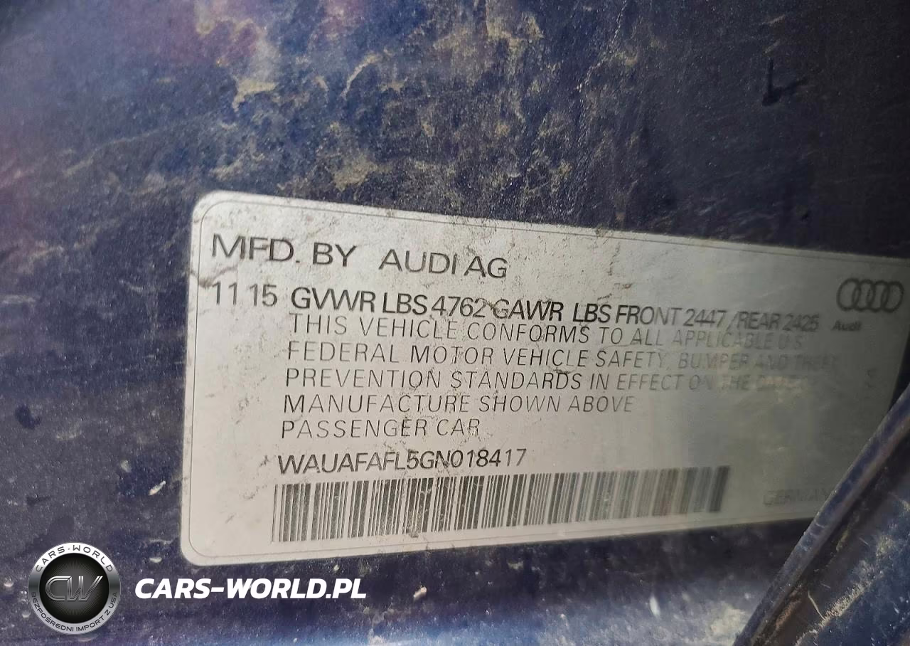 2016 Audi A4 Premium S-Line VIN:WAUAFAFL5GN018417 - 12