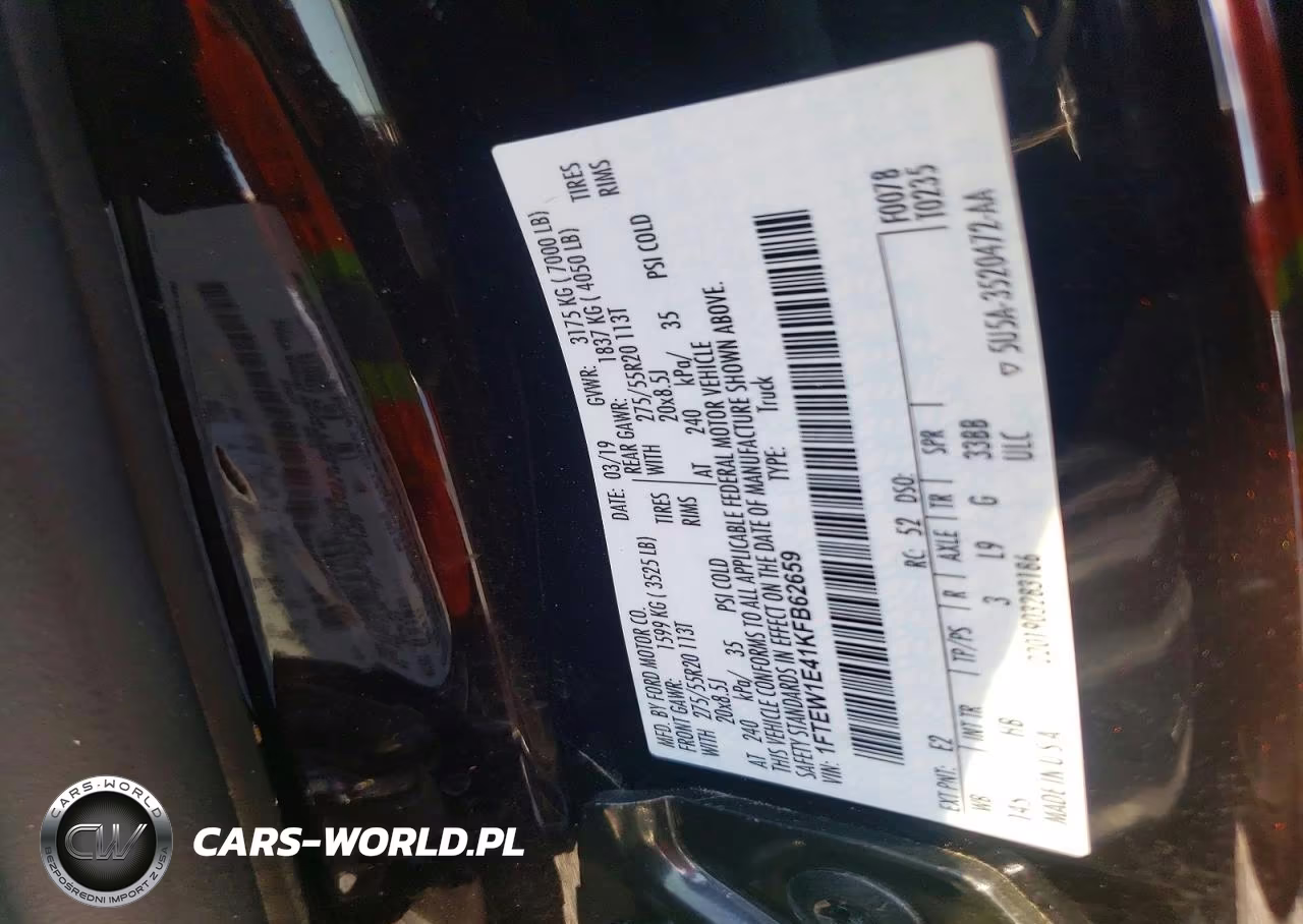 2019 Ford F150 Supercrew VIN:1FTEW1E41KFB62659 - 12