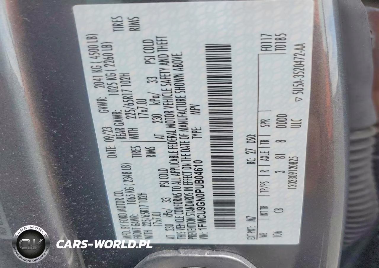 2023 Ford Escape Active VIN:1FMCU9GN0PUB04610 - 13