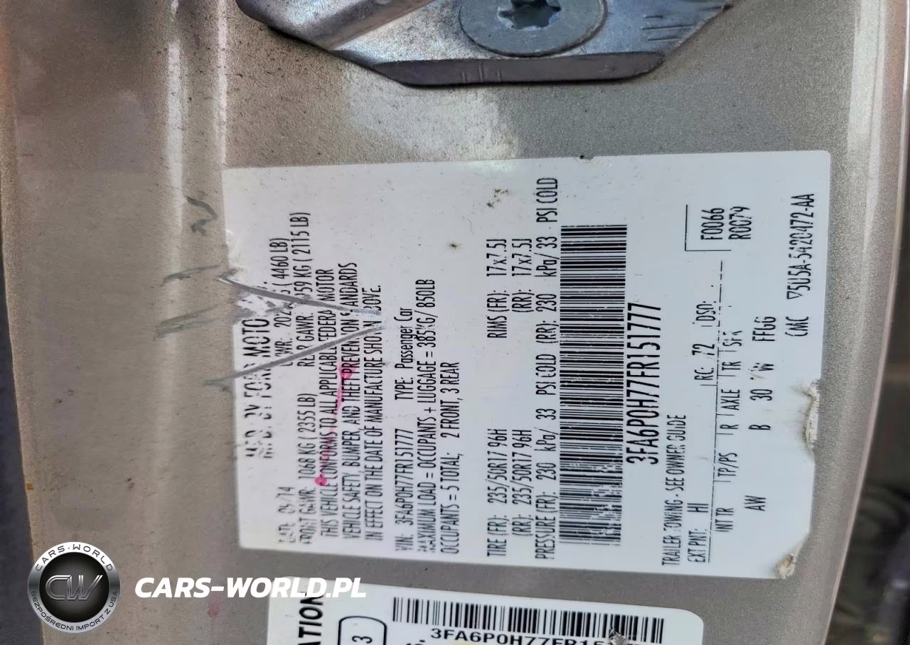 2015 Ford Fusion Se VIN:3FA6P0H77FR151777 - 12
