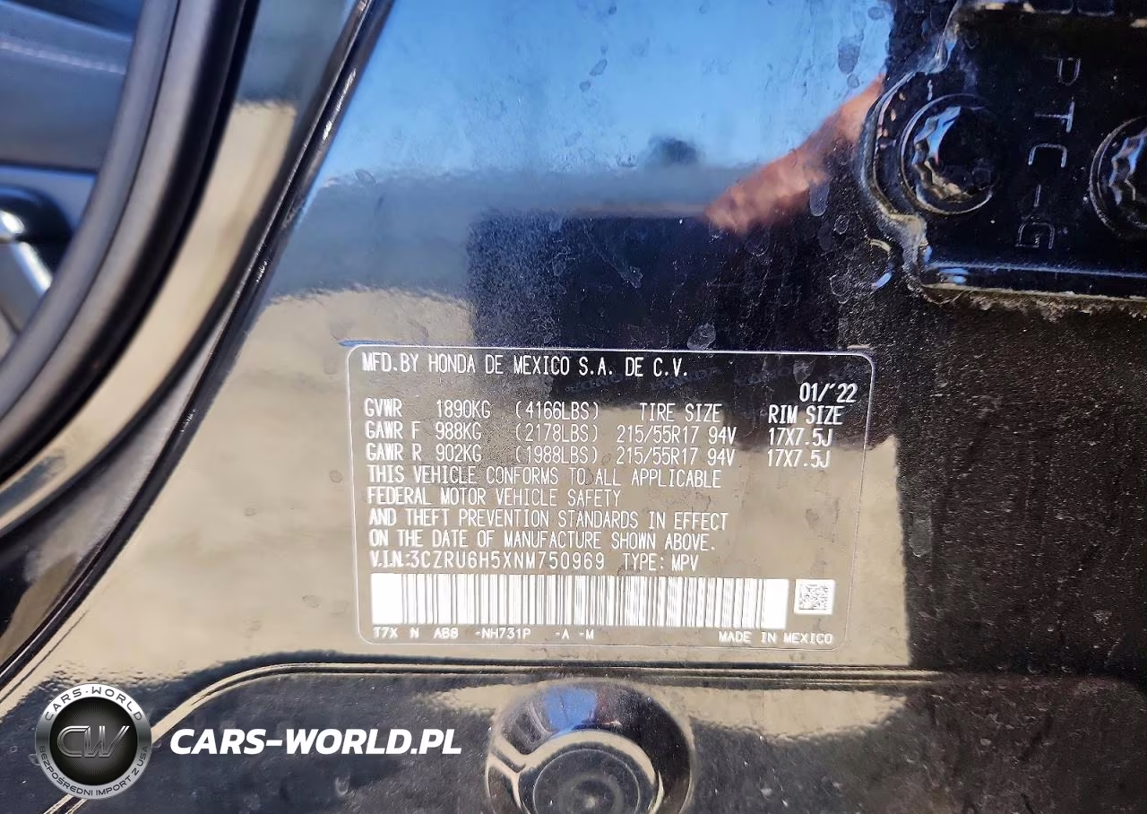 2022 Honda Hr-V Ex VIN:3CZRU6H5XNM750969 - 13