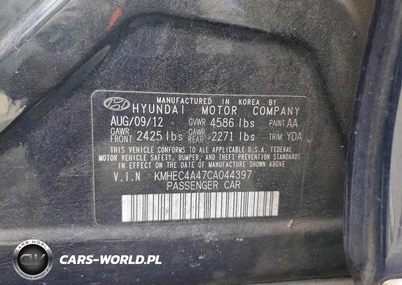 2012 Hyundai Sonata Hybrid VIN:KMHEC4A47CA044397 - 13
