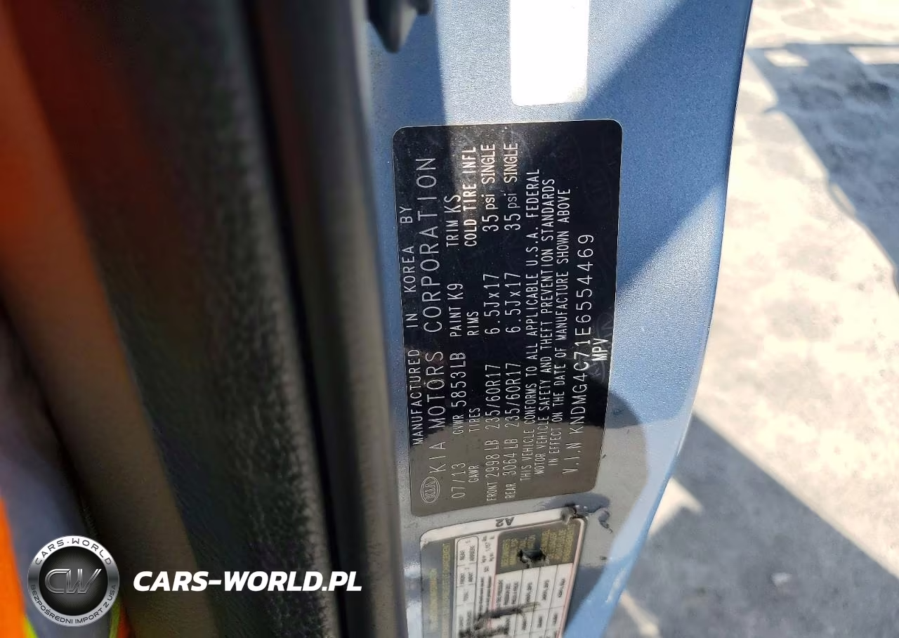 2014 Kia Sedona Lx VIN:KNDMG4C71E6554469 - 13