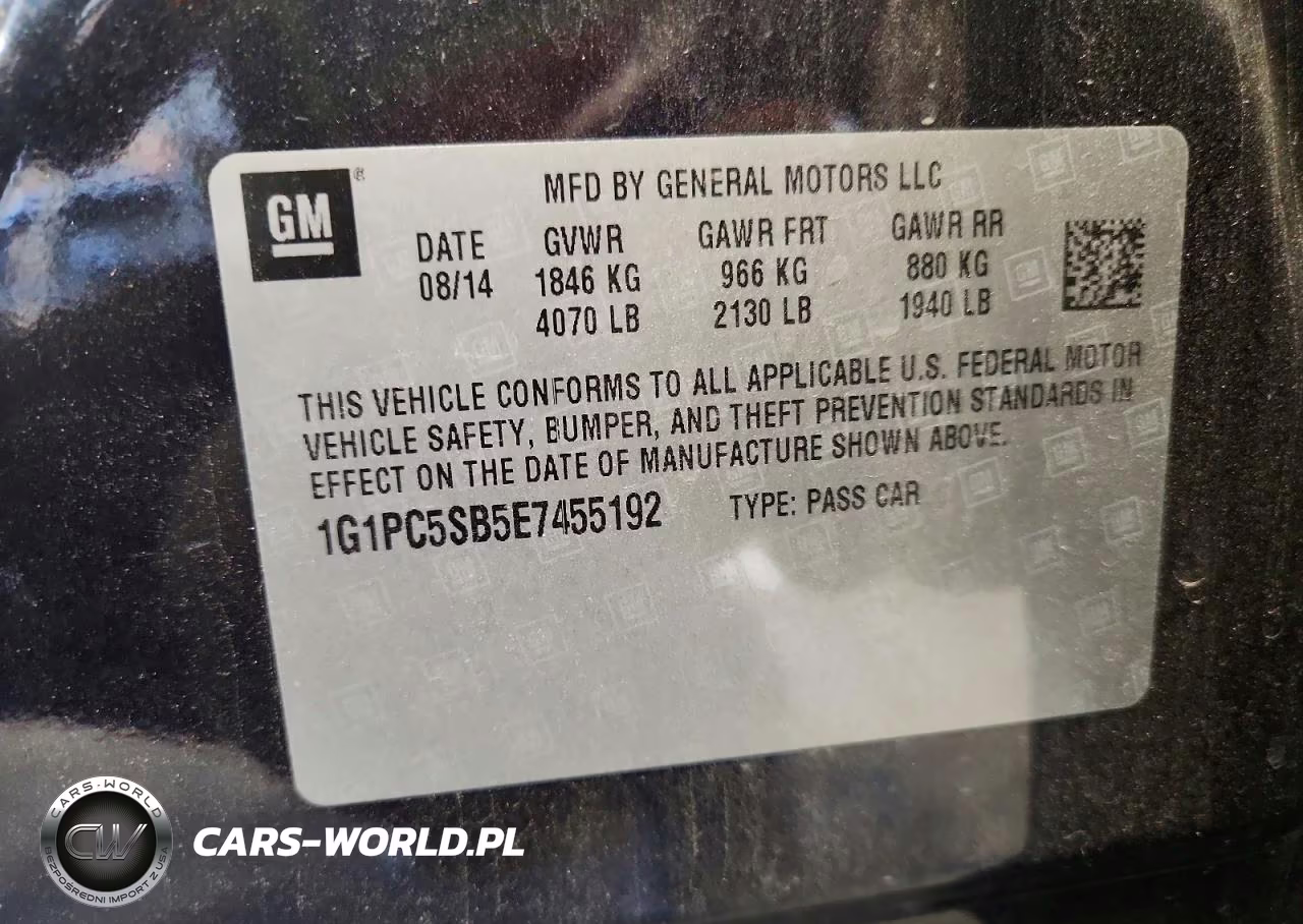 2014 Chevrolet Cruze Lt VIN:1G1PC5SB5E7455192 - 12