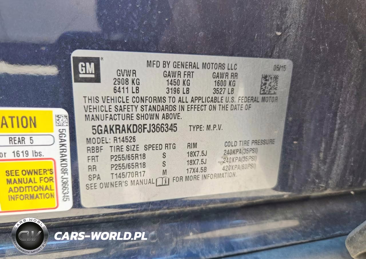 2015 Buick Enclave VIN:5GAKRAKD8FJ366345 - 13