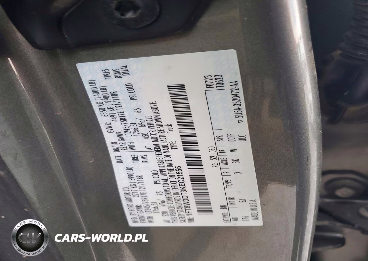 2019 Ford F350 Super Duty VIN:1FT8W3DT3KEC21556 - 13