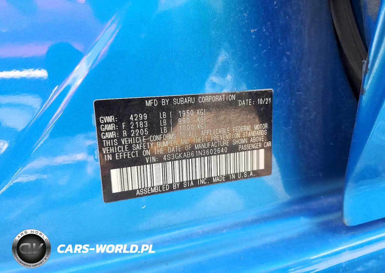 2022 Subaru Impreza VIN:4S3GKAB61N3602640 - 12