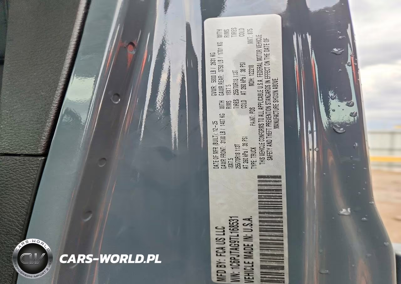 2026 Jeep Gladiator Sport VIN:1C6PJTAG9TL168531 - 12