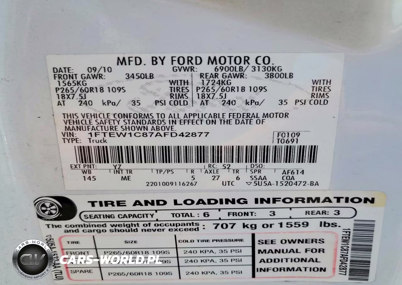 2010 Ford F150 Supercrew VIN:1FTEW1C87AFD42877 - 12
