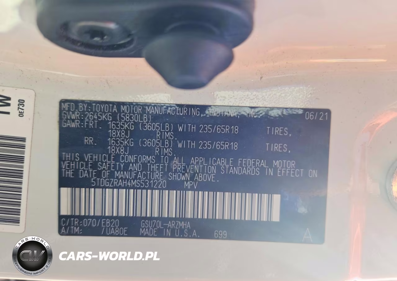 2021 Toyota Highlander Xle VIN:5TDGZRAH4MS531220 - 13