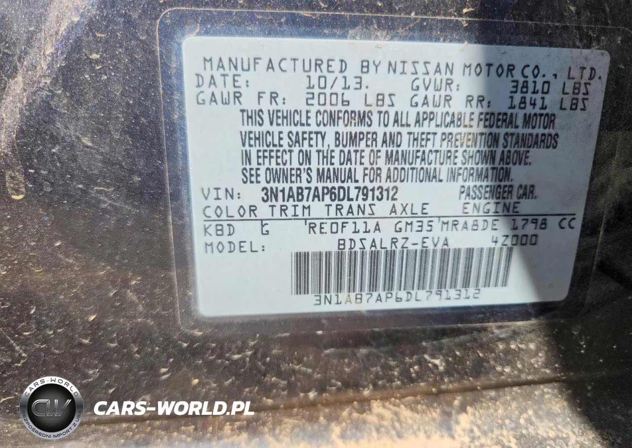 2013 Nissan Sentra S VIN:3N1AB7AP6DL791312 - 12