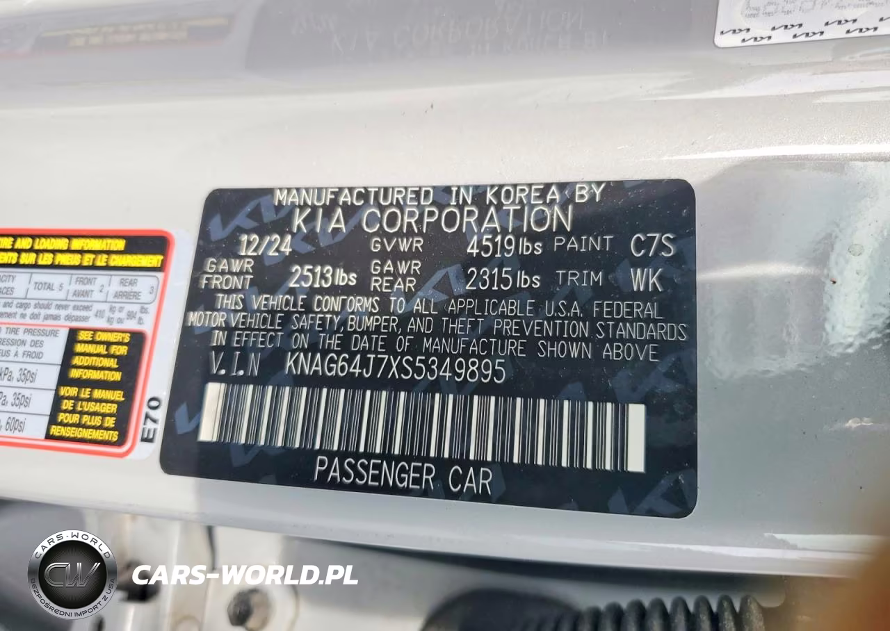 2025 Kia K5 Gt Line VIN:KNAG64J7XS5349895 - 12