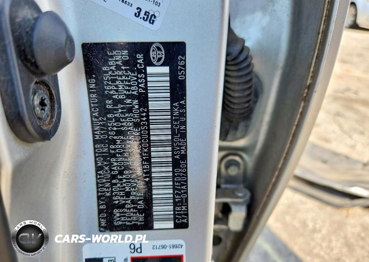 2012 Toyota Camry Le VIN:4T1BF1FK0CU053442 - 12