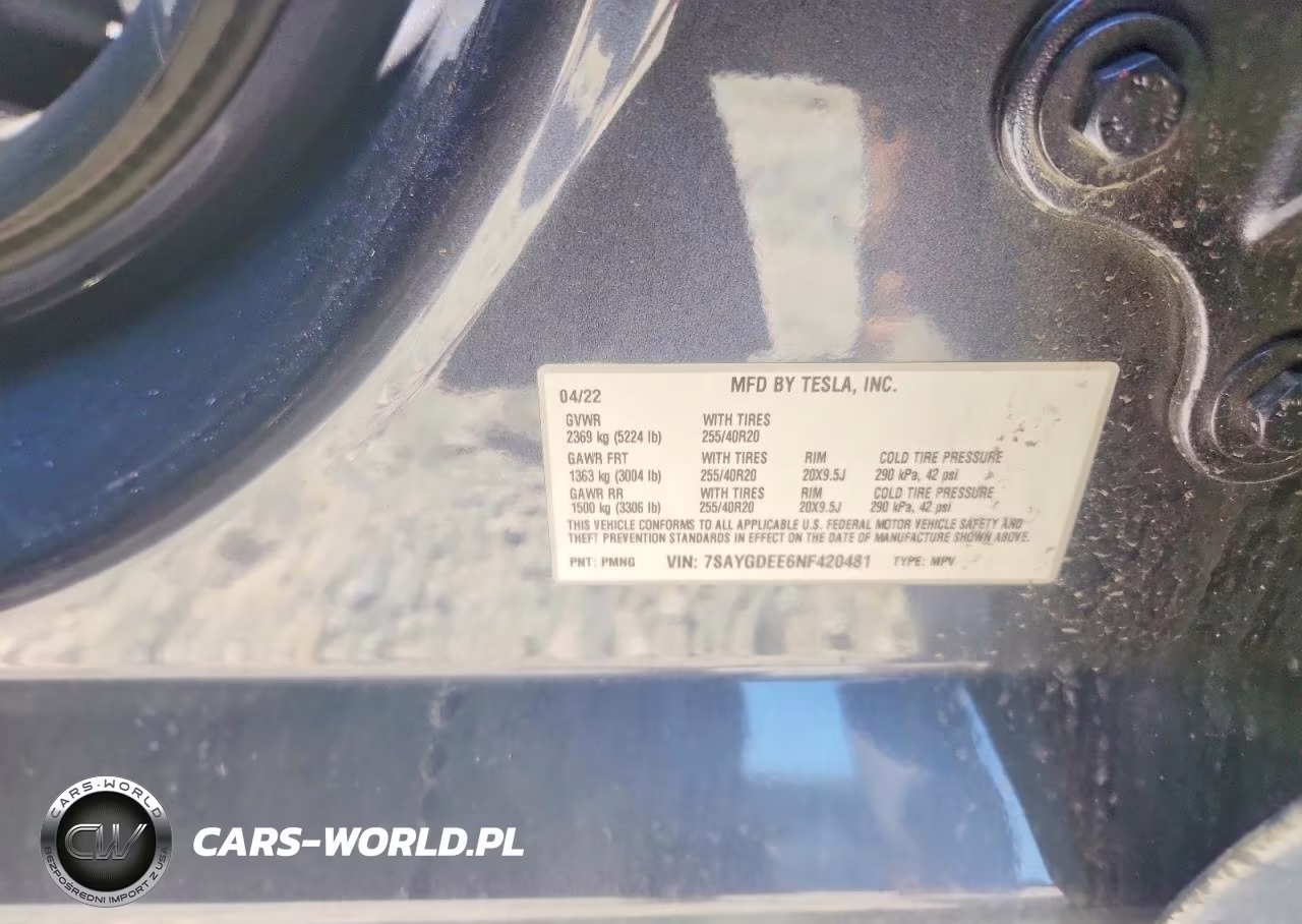 2022 Tesla Model Y VIN:7SAYGDEE6NF420481 - 13