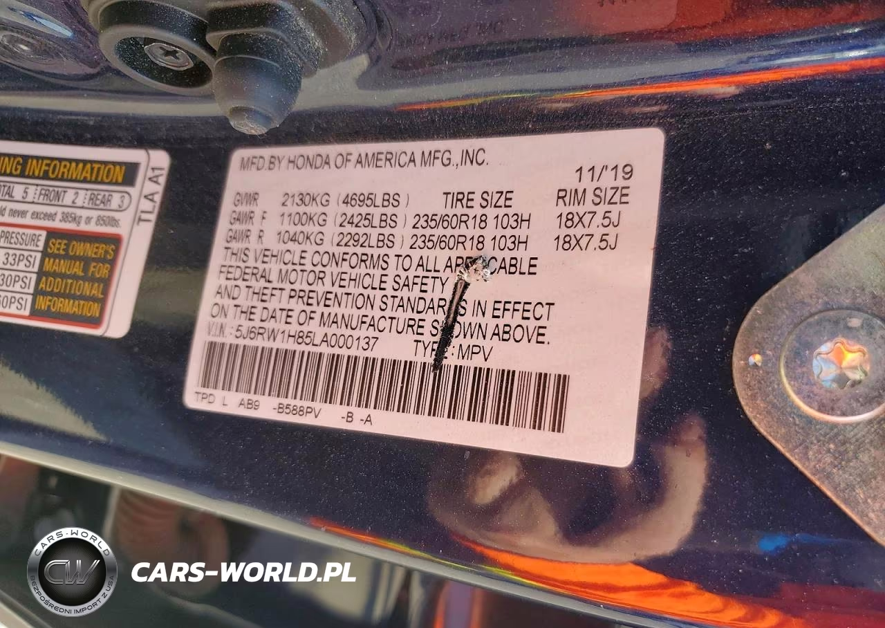 2020 Honda Cr-V Exl VIN:5J6RW1H85LA000137 - 12