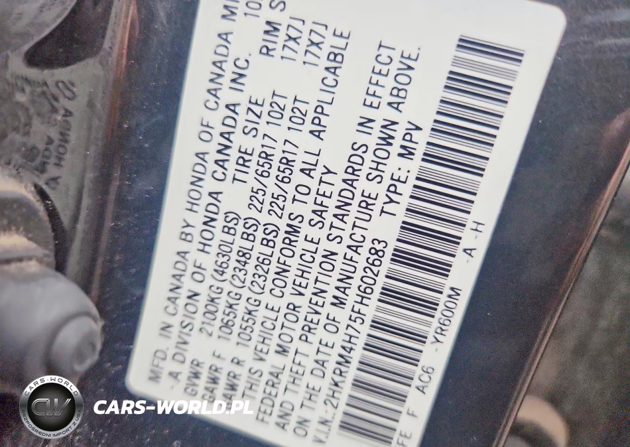 2015 Honda Cr-V Exl VIN:2HKRM4H75FH602683 - 13