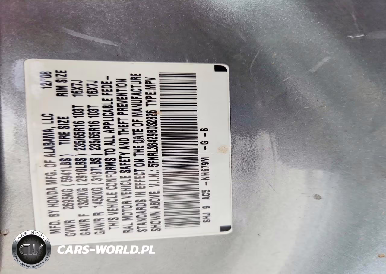 2009 Honda Odyssey Ex VIN:5FNRL38429B032826 - 14
