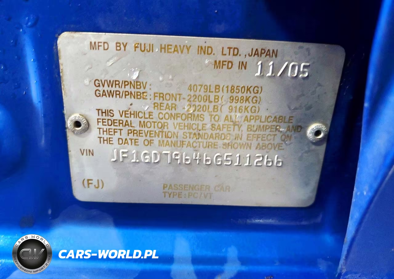 2006 Subaru Impreza Wrx VIN:JF1GD79646G511266 - 13