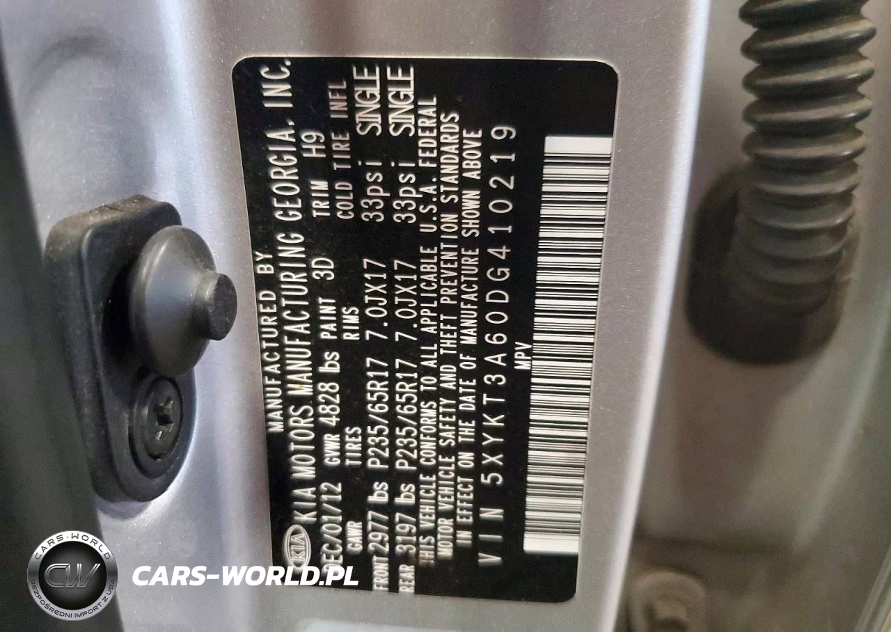 2013 Kia Sorento Lx VIN:5XYKT3A60DG410219 - 12