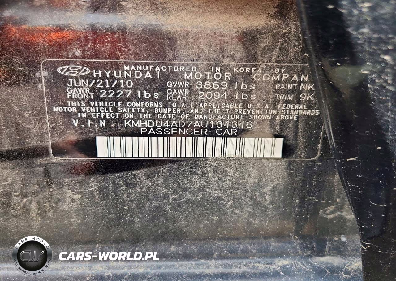 2010 Hyundai Elantra Gls VIN:KMHDU4AD7AU134346 - 12