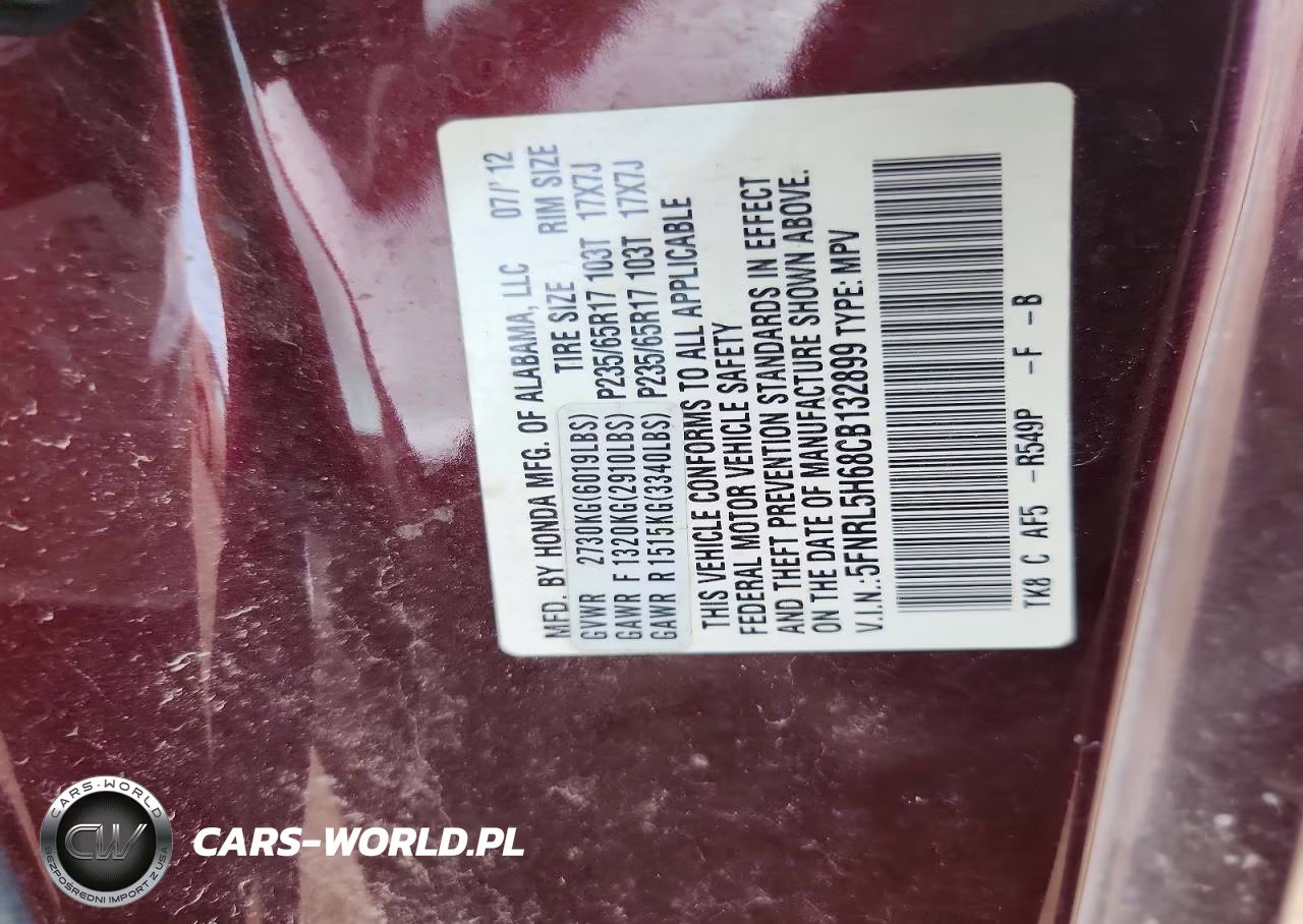 2012 Honda Odyssey Exl VIN:5FNRL5H68CB132899 - 13