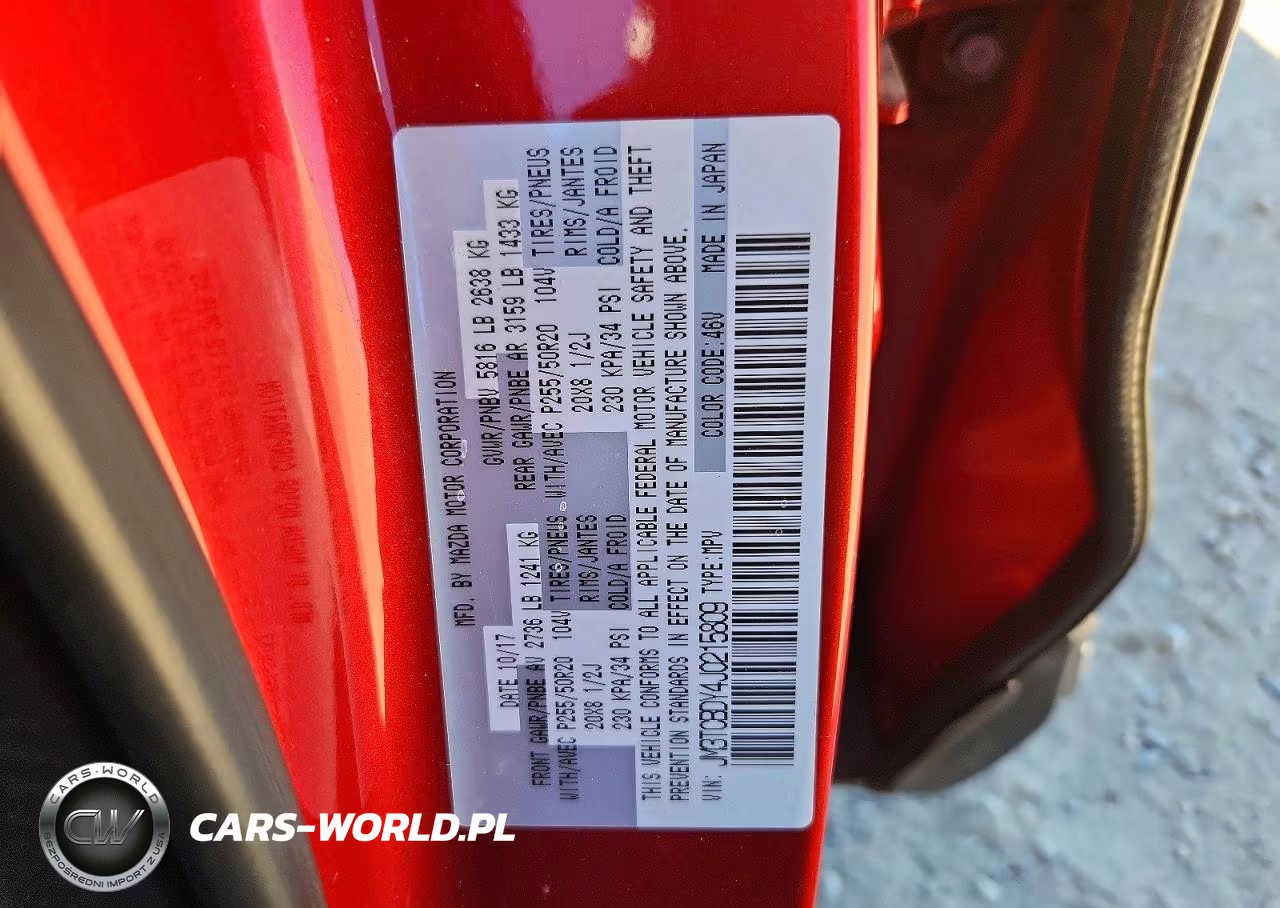 2018 Mazda Cx-9 Grand Touring VIN:JM3TCBDY4J0215809 - 13
