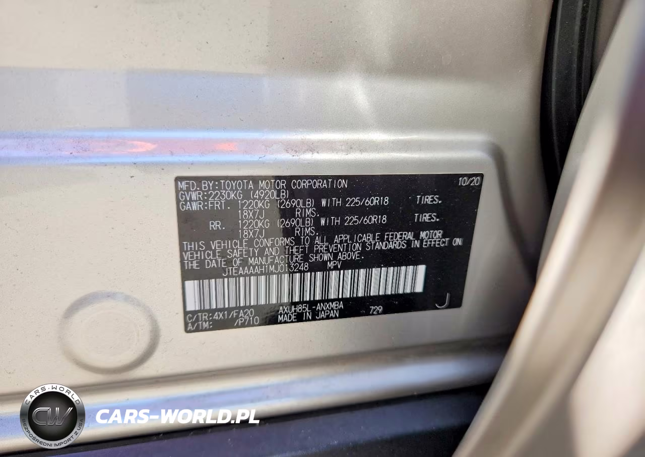 2021 Toyota Venza Le VIN:JTEAAAAH1MJ013248 - 12