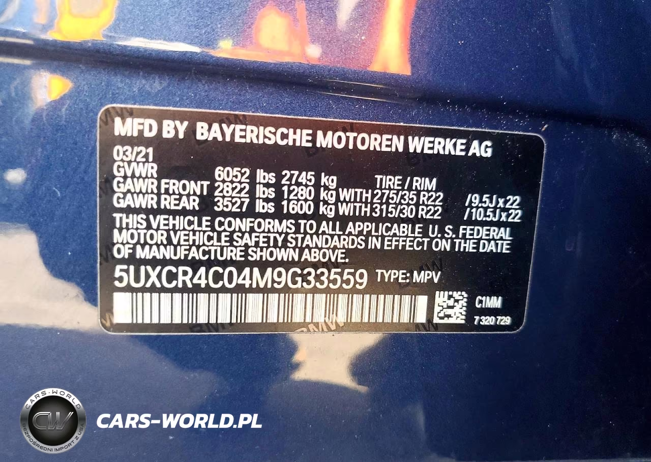 2021 BMW X5 Sdrive40I VIN:5UXCR4C04M9G33559 - 13