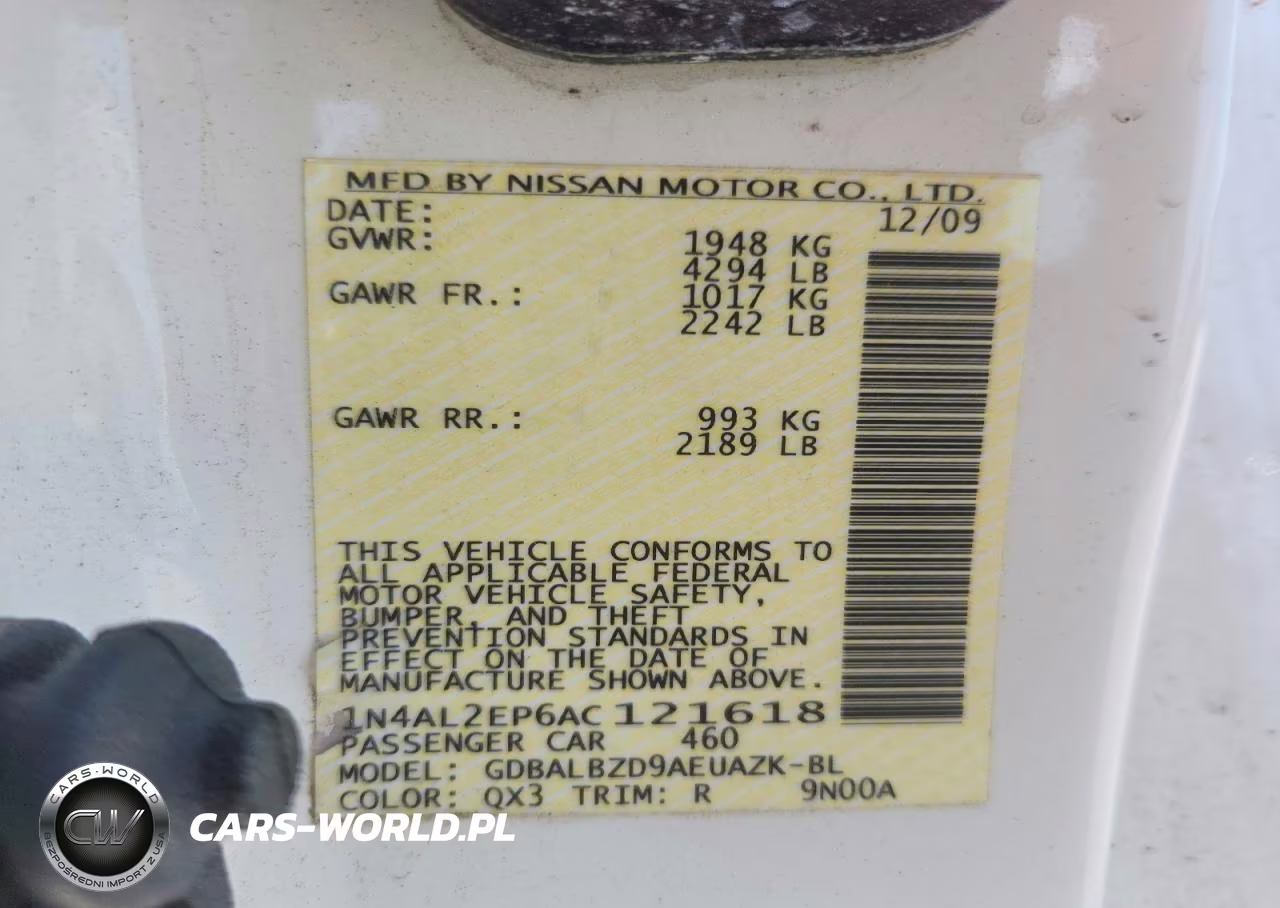 2010 Nissan Altima 2.5 S VIN:1N4AL2EP6AC121618 - 12