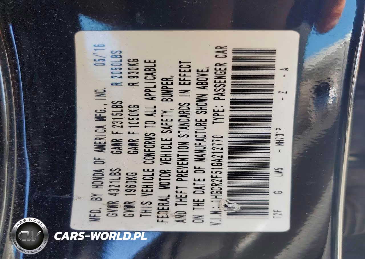 2016 Honda Accord Sport VIN:1HGCR2F51GA212770 - 12