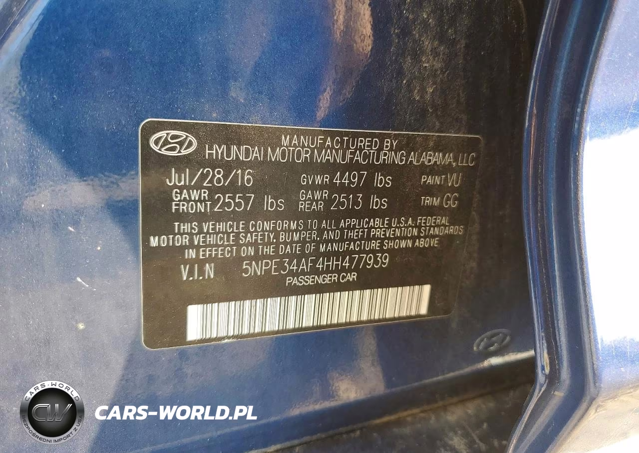 2017 Hyundai Sonata Sport VIN:5NPE34AF4HH477939 - 12
