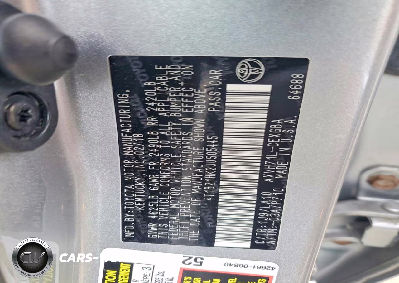 2018 Toyota Camry Hybrid Xle VIN:4T1B21HK2JU505445 - 12