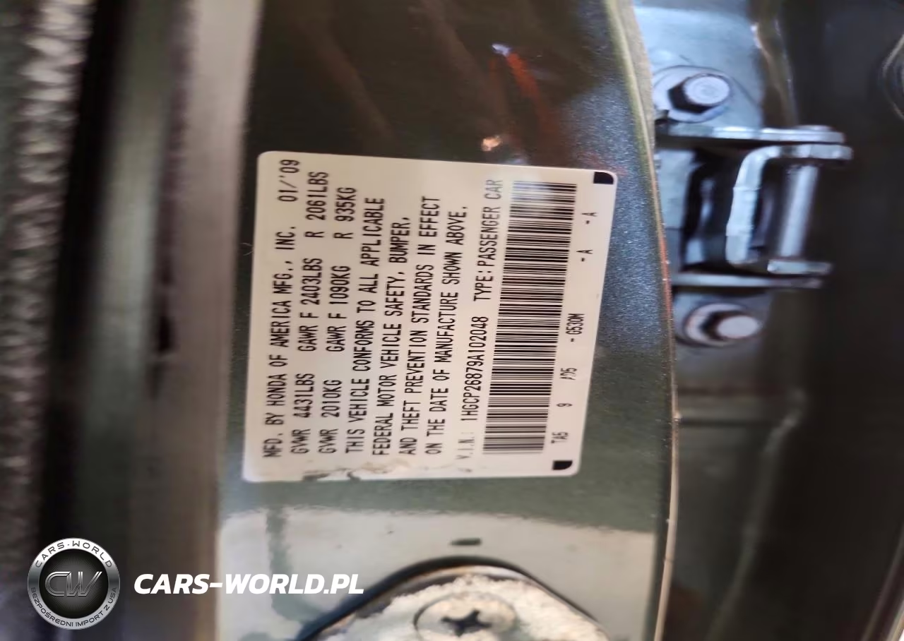 2009 Honda Accord Exl VIN:1HGCP26879A102048 - 12